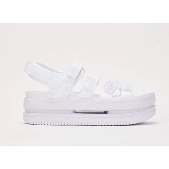 Nike DH0224-100 Women’s Sz 11 Icon Classic 4 Strap Platform White Sandals $110 - Picture 4 of 14